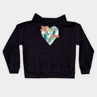 Art Acrylic artwork abstract Valentine Heart Kids Hoodie